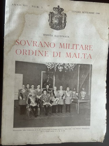 Zeitschrift Ordre De Malte Année 12 Numéro 3 Juillet Septembre 1948 