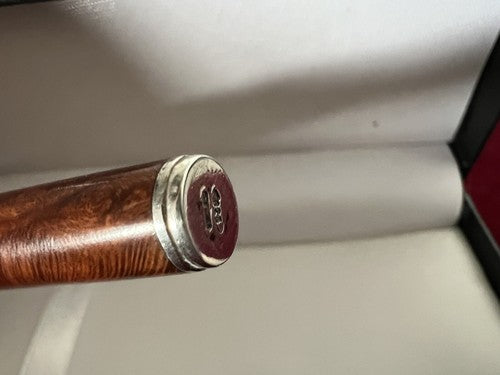 Stylo-Plume Stylo à Plume Argent 925 Corps Bois A Cartouche Écrit 25