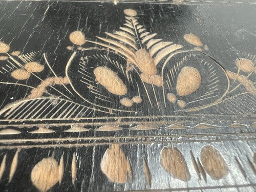 🔴 Scatola legno INTARSIO cofanetto con serratura 19x11,5 altezza 6 cm vintage