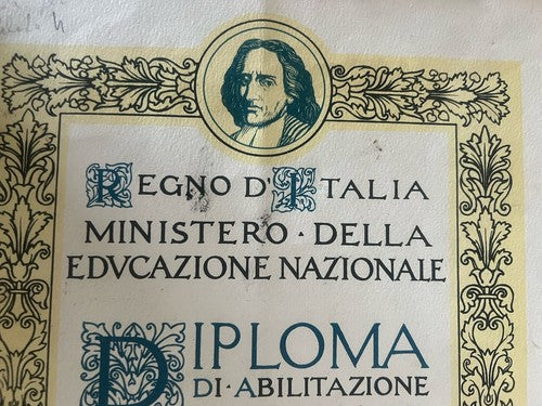 Regno D'Italie Diplôme Validation Magistrale D'Origine 30 Juin 1941