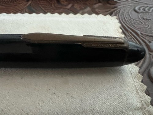 🔴 TROPEN GOLD penna stilografica nera a pistone pennino ORO scrive vintage