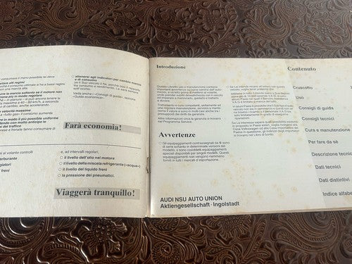 Audi 80 Booklet Car Use Maintenance Italian Original Vintage 