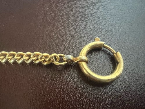 Chaîne Montre Poche D'Or avec Mousqueton Longueur 25 CM Vintage