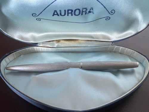 Aurora Pen Sphere Satin Chrome Marking With Pencil Case Vintage