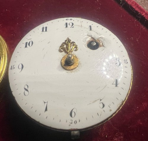 🔴 GIRARD DE MONT ROUGE movement antique French pocket watch verge 1770