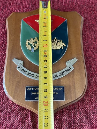🔴 Militärwappen, Holzschild, Italienische Armee, Vintage 1980 