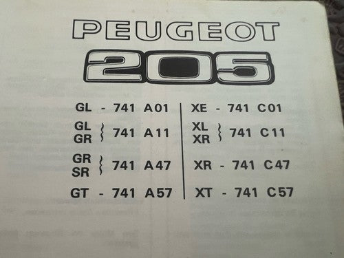 Peugeot 205 Booklet Car Use Maintenance International Original Vintage