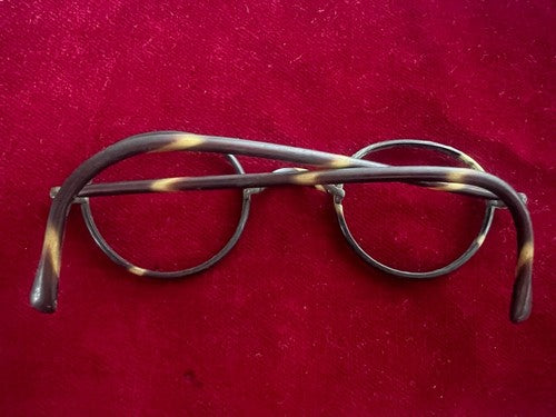 🔴 Montatura OCCHIALI ANTICHI metallo bachelite leggeri Chaplin 1800 n.3