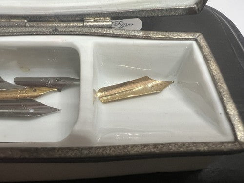 🔴 LIMOGES porcellana porta pennini ORO E PLATINO penna astuccio cofanetto