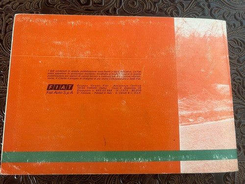 Fiat Ritmo Livret Voiture Utilisation Entretien Italien Original Vintage