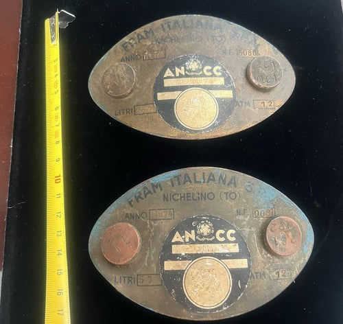 🔴 ANCC Fram Italiana-Schilder, Metallmedaillen, historische Wappen, NUMMERIERT 