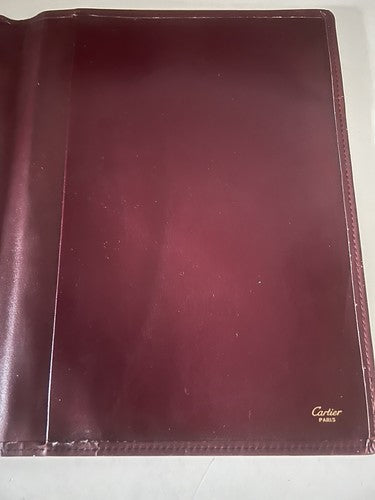 Cartier Amène Agenda Monogrammè Porte-Documents Cuir Bordeaux Style Vintage