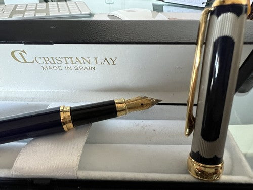 Cristian Lay Stylo-Plume Stylo à Plume Espagnole Bleu Iridium Point Profils