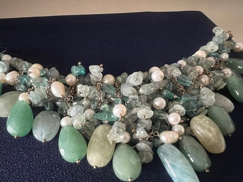 🔴 DEA GIOIELLI orecchinI collana ARGENTO placcata oro raggi QUARZO PERLE parure