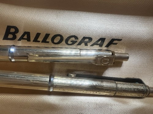 🔴 BALLOGRAF penna sfera Matita meccanica SIGNUM dorate vintage 11