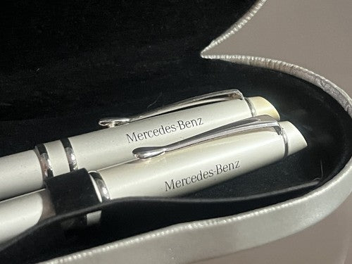 Mercedes Stylo-Plume Sphère + Crayon Mécanique Laque Argent de Collection