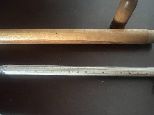 🔴 CENTIGRADE großes Glasampullenthermometer aus den 50er Jahren mit Holzkasten 