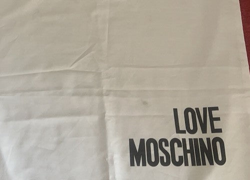 🔴 MOSCHINO sacca borsa anti polvere cotone millerighe con lacci L 49 h 49 cm