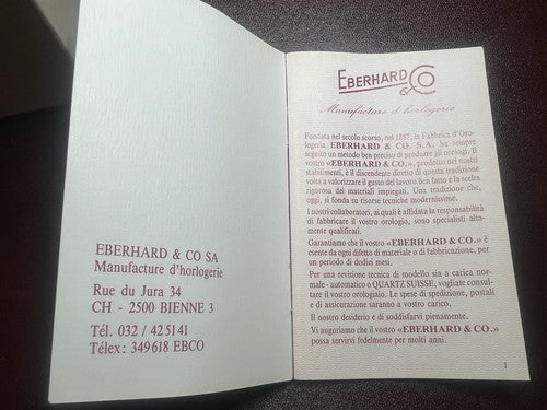 🔴 EBERHARD box scatola orologio Offshore 558 cofanetto astuccio garanzia