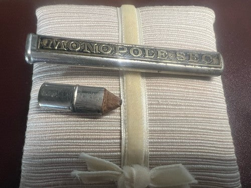 🔴 MONOPOLE matita meccanica antica metallo cesellato antica Belle Époque 1880