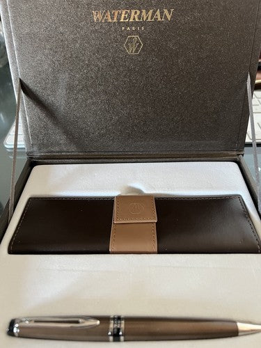 🔴 WATERMAN penna sfera Expert Urban brown in lacca marrone bronzo portapenne