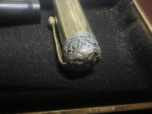 🔴 COLUMBUS penna stilografica retrattile pennino ORO 14KT funziona vintage