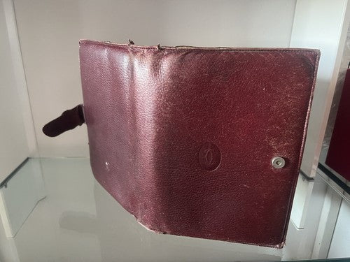 Cartier Amène Agenda Monogrammè Porte-Documents Cuir Bordeaux Vintage