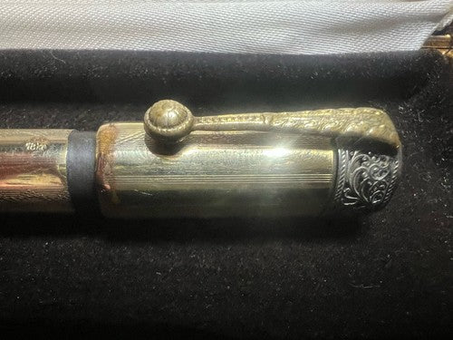 🔴 COLUMBUS penna stilografica retrattile pennino ORO 14KT funziona vintage