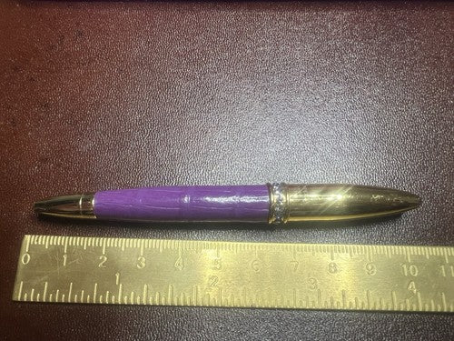 Campo Marzio Stylo-Plume Sphère Femme Avec Strass Et Décor Cuir Violet Écrit