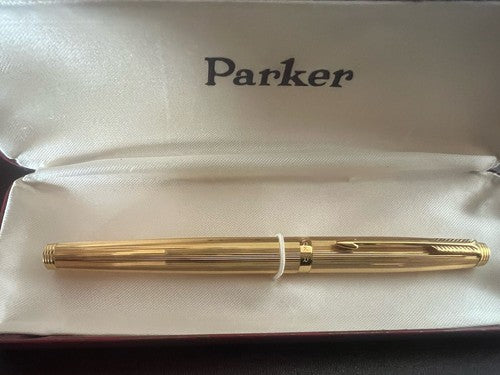 🔴 PARKER penna stilografica 75 placcata oro numerata pennino ORO 14 KT F nuova