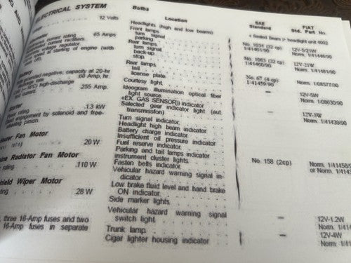 FIAT 124 SPIDER 2000 Wartungs- und Technikhandbücher (Englisch, Vintage, selten) 