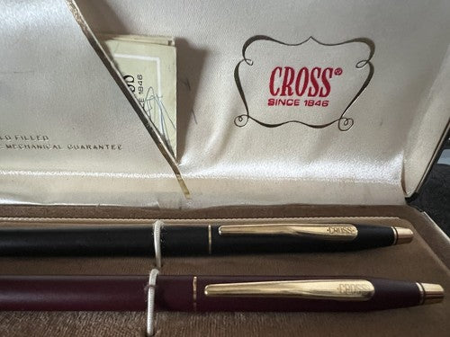 🔴 CROSS Classic Century black and burgundy lacquer ballpoint pens write with box 