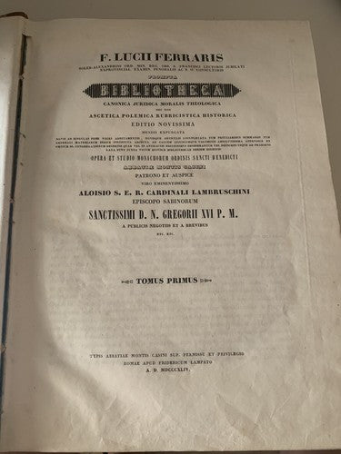 🔴 Ancient books ASCETIC POLEMIC RUBRICISTIC THEOLOGICAL Lucii Ferraris 1844 