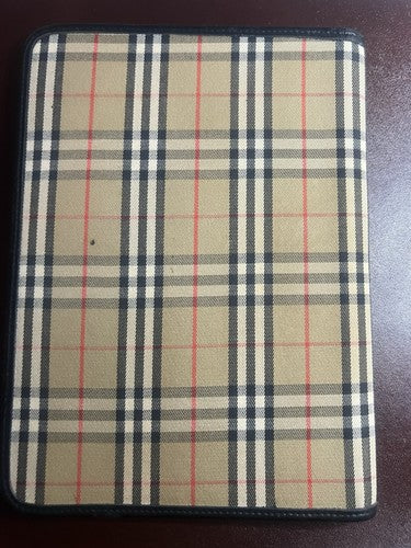 🔴 BURBERRY porta agenda tessuto check interno seta moirè nera ORIGINALE vintage