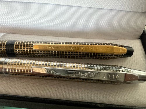 Chromatic Pens Sphere Gold And Chrome Multi Colour Two Colours Vintage