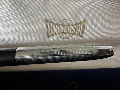 🔴 UNIVERSAL penna stilografica PISTONE pennino ORO stantuffo SCRIVE vintage 50