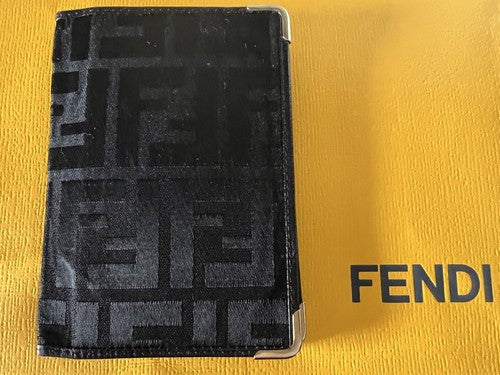 Fendi Document Holder For Men Fabric Zucca Leather Interior Original Vintage