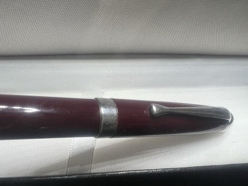 🔴 DELTA penna sfera roller GRAFFITI lacca bordeaux profili laminati argento