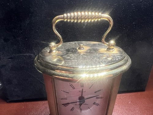 🔴 KIENZLE orologio cappuccina da scrivania ottone funzion quarzo h16 cm vintage