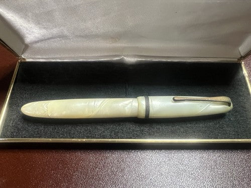 🔴 STILNOVA penna stilografica effetto madreperla pennino ORO 14 scrive vintage