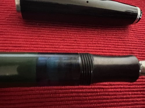 🔴 ERO penne stilografiche MINOR verde nere a PISTONE scrive vintage