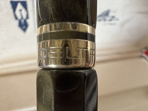 🔴 DELTA penna sfera marmorizzata sfaccettata e ARGENTO 925 scrive con scatola