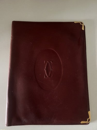 Cartier Amène Agenda Monogrammè Porte-Documents Cuir Bordeaux Style Vintage