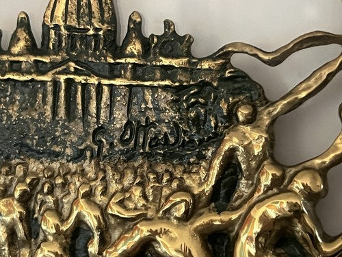 🔴 OTTAVIANI painting BASILICA ST. PETER bas-relief Rome authentic L 45X46 cm 