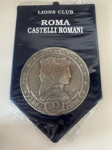 🔴 Wappenmedaille LIONS CLUB ROMA Castelli Romani KUPFER SILBER nummeriert 1991/92 