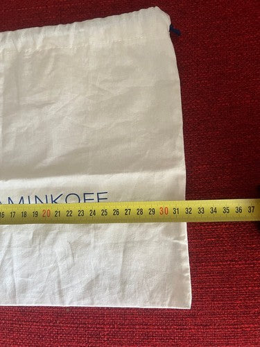 🔴 REBECCA MINKOFF sacca borsa anti polvere corone con lacci L 32 h 25 cm