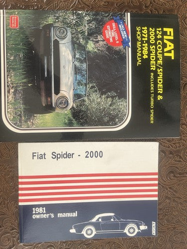 FIAT 124 SPIDER 2000 Wartungs- und Technikhandbücher (Englisch, Vintage, selten) 
