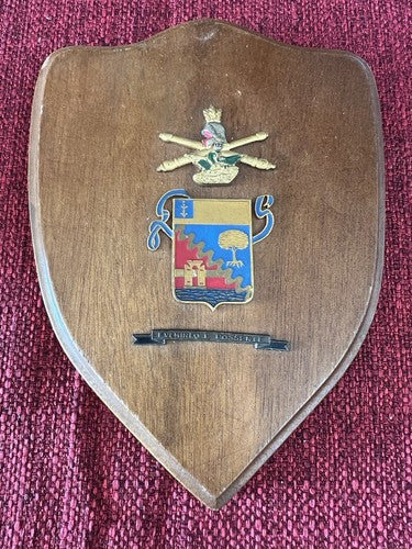 🔴 Crest 132 REGGIMENTO ARTIGLIERIA CORAZZATA ARIETE scudo legno metallo
