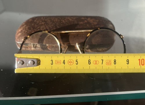 🔴 OCCHIALI teatrali di scena con custodia in metallo inizi 900 vintage