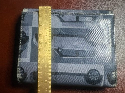 Mini Portefeuille Unisexe Gris Logo Voiture De Collection Vintage